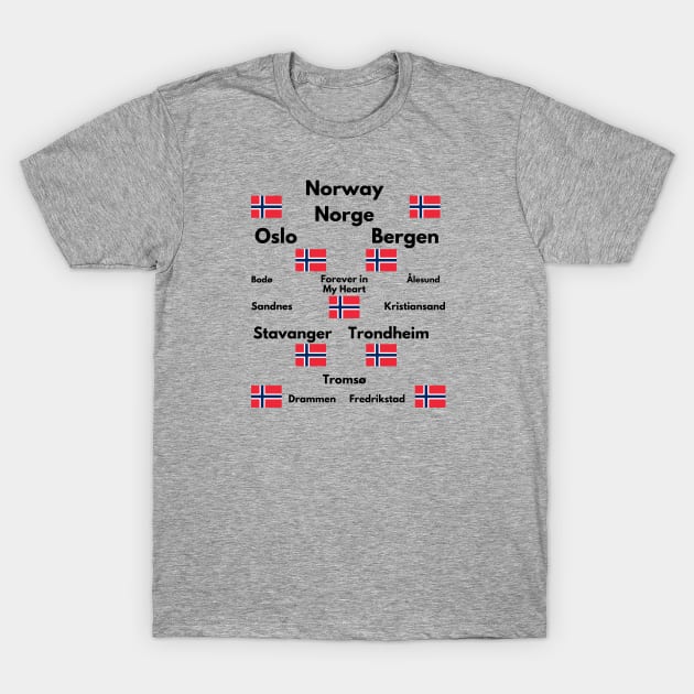 Norway T-Shirt by VikingHeart Designs